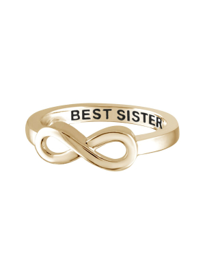 Women's Sterling Silver Elegantly Engraved Infinity Ring With "best Sister"