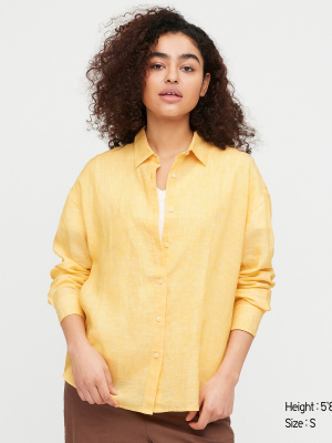 Women Premium Linen Long-sleeve Shirt