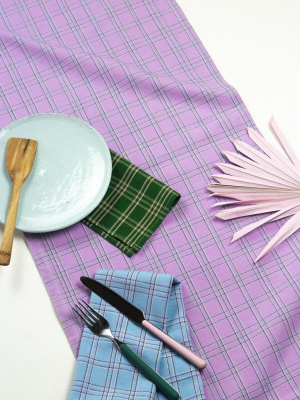 Chiapas Plaid Lilac Table Runner