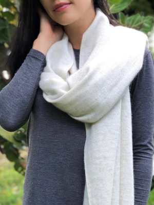 Pearl Herringbone Cashmere Scarf