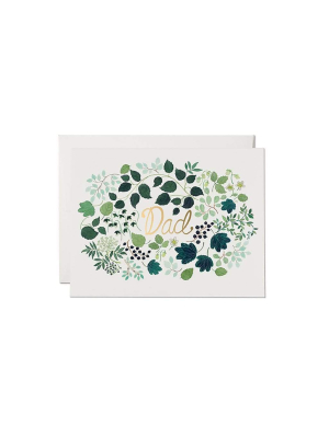Green Floral Burst Father's Day Card