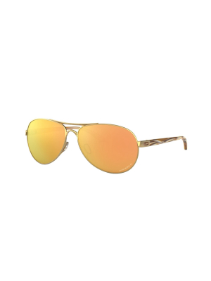 Oakley Oo4079 407937 Female Pilot Lifestyle Sunglasses Gold