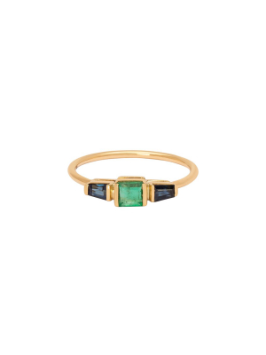 Triplet Ring - Sapphire & Emerald