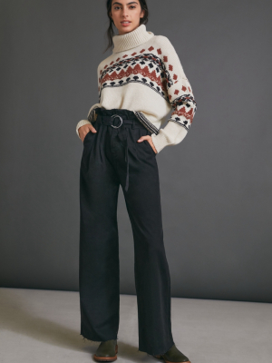 Arlo Belted Wide-leg Trousers