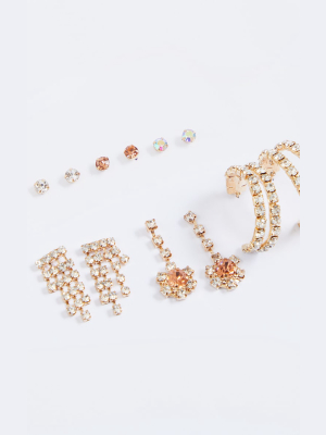 Multi Diamante Assorted Earrings