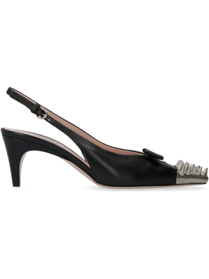 Miu Miu Studded Slingback Pumps