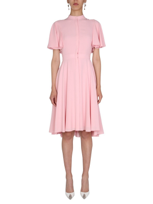 Alexander Mcqueen Flared Sleeve Midi Dress