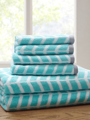 6pc Jacquard Bath Towel Set