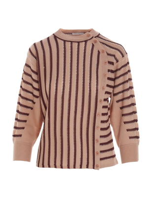 Chloé Striped Buttoned Cardigan