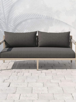 Sherwood Outdoor Sofa, Charcoal/washed Brown