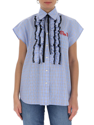 Miu Miu Ruffled Sleeveless Shirt