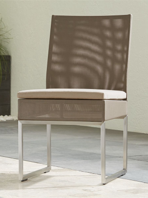 Dune Taupe Dining Side Chair With Sunbrella ® Cushion