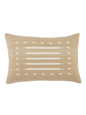 Jaipur Living Ikenna Tribal Taupe/ Cream Poly Lumbar Pillow