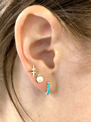 Joy Turquoise Huggie Hoop Earrings