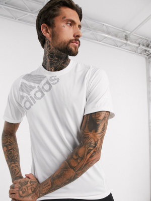 Adidas Training Logo T-shirt In White