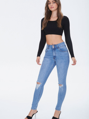 Distressed Curvy Fit Jeans