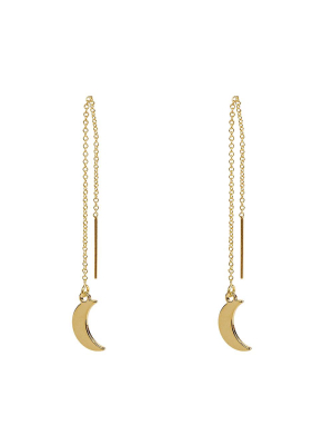 Crescent Moon Threaders Earrings