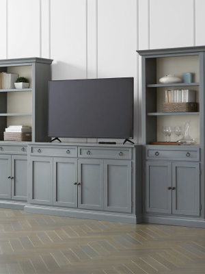 Cameo 3-piece Modular Grey Media Entertainment Center With Storage Bookcases