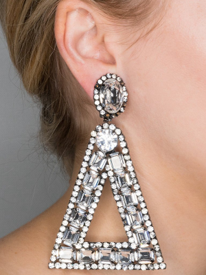 Large Triangle Drop Clip Earrings