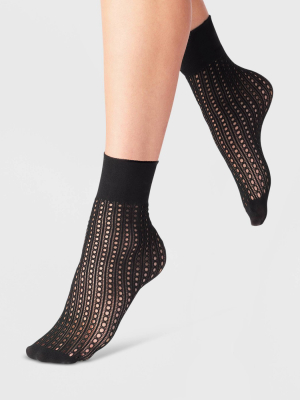 Women's Net Anklet Socks - A New Day™ Black 4-10