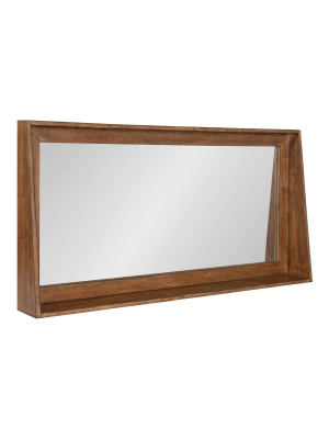 36" X 18" Basking Wall Mirror With Shelf Brown - Kate And Laurel