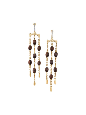 Chrona Chandelier Earrings - Wood