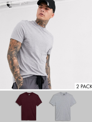 Asos Design 2 Pack T-shirt With Crew Neck