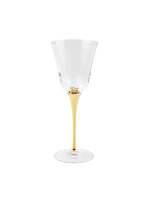 Vietri Optical Water Glass - Gold Stem