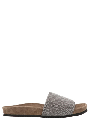 Brunello Cucinelli Precious Flat Slide Sandals