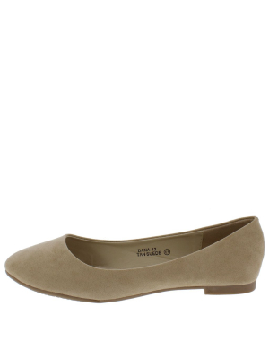 Dana12 Tan Faux Suede Flat