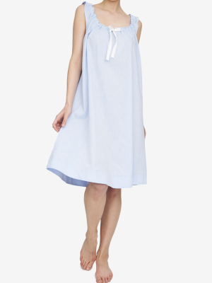 Sleeveless Nightie Sky Blue Linen Blend