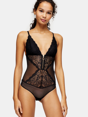 Black Leaf Ring Bodysuit