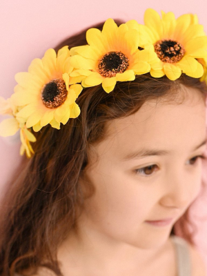 Soak Up The Sunflower Flower Crown (kids Size)