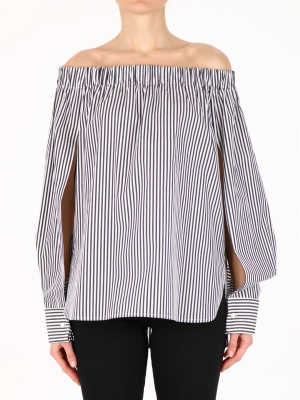 Max Mara Striped Off-shoulder Blouse