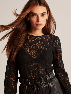 Long-sleeve Lace Top