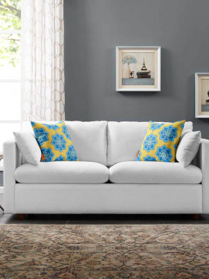 Antonio Upholstered Fabric Sofa White