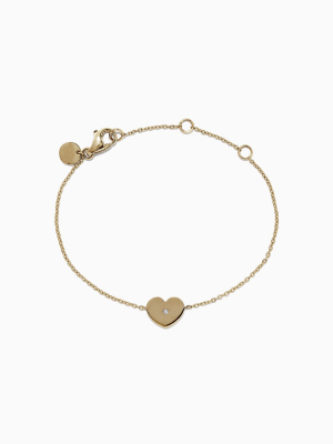 Effy Kidz 14k Yellow Gold Heart Bracelet. 0.01 Tcw