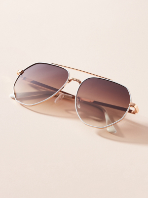 Basha Brow-bar Aviator Sunglasses