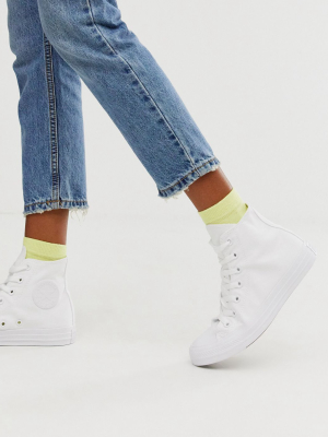 Converse Chuck Taylor Hi Sneakers In Triple White