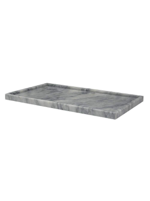 Cloud Gray 12" X 20" Marble Rectangular Place Tray