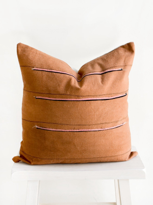 Stitch Stripe Pillow In Clay