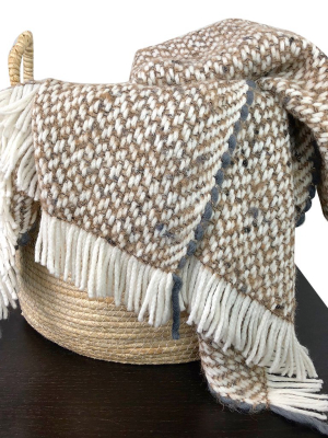 Chunky Camel Weave Alpaca Throw