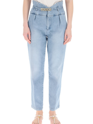 Pinko Logo Plaque High-waisted Jeans