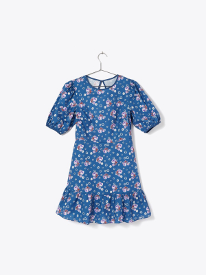 Blue Floral Skater Dress