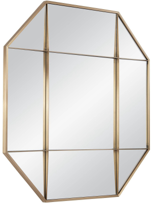 Possini Euro Design Cosmos Brushed Gold 32" X 32" Octagonal Wall Mirror