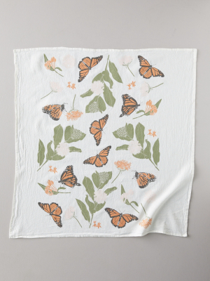 Monarchs + Milkweed Tea Towel