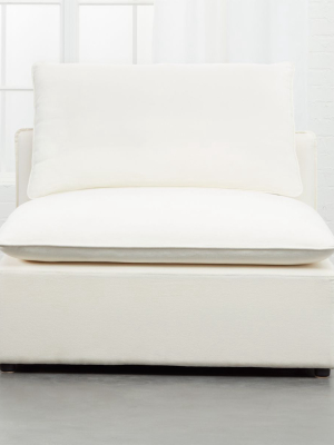 Lumin White Linen Armless Chair