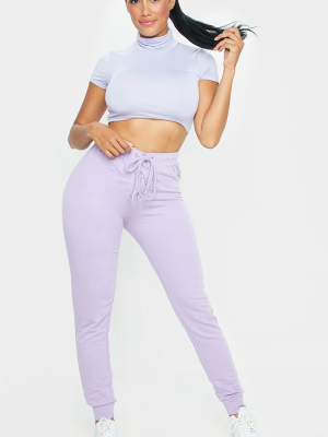 Shape Lilac Lace Up Detail Sweat Joggers