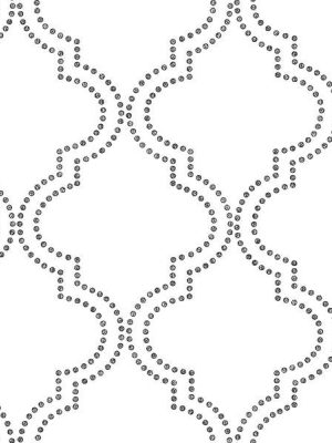 Tetra Black And White Quatrefoil Wallpaper From The Symetrie Collection By Brewster Home Fashions