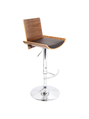 Vittorio Wood Top 33" Barstool Metal/walnut - Lumisource